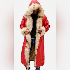 Men's Red Fur-Trimmed Performance Coat